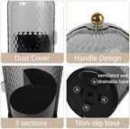 Toothbrush Holder with Cover for Bathroom Countertop, Organizer, Black - Image 5
