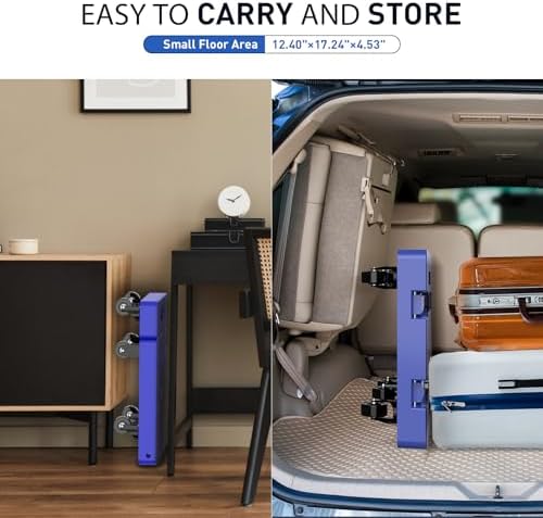 SPACEKEEPER Folding Hand Truck, 500 LB Heavy Duty Luggage Cart, Blue - Image 5