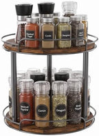 2-Tier Lazy Susan Spice Rack, 10'' Rotating Turntable for Cabinet by Pantasia