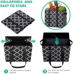 WISELIFE Reusable Grocery Bags 3-Pack Foldable Washable Large Storage Bins Basket Water Resistant Shopping Tote Bag Black - Image 5