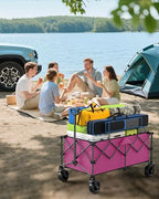 45.5" L Kitsure Collapsible Wagon with Wheels, 440LBS Heavy Duty Cart - Image 3