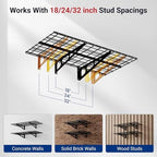 FLEXIMOUNTS 2-Pack 2x4ft 24-inch-by-48-inch Wall Shelf Garage Storage Rack Wall Mounted Floating Shelves, Black, Classic Series - Image 4