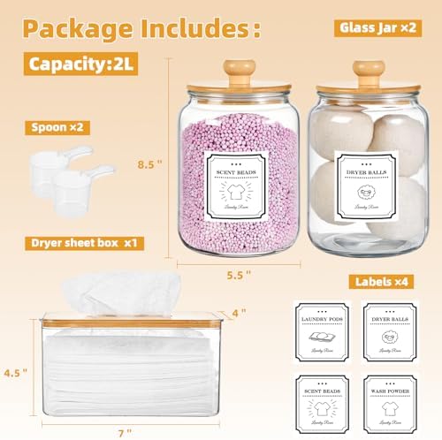 Laundry Pod Container and Dryer Sheet Holder,Laundry Room Organization - Image 2