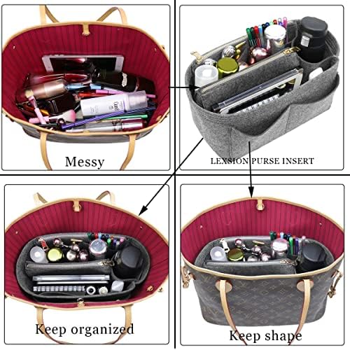 LEXSION Felt Purse Organizer Insert, Tote Bag Shaper Dividers with 5 Sizes - Image 6