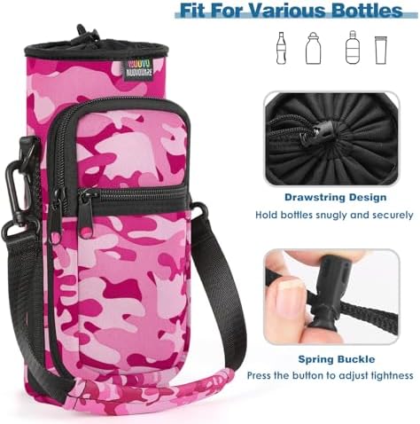 Nuovoware Water Bottle Carrier Bag, 25oz/32oz, Camouflage Pink - Image 5