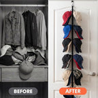 Hat Organizer for Closet, Hat Rack for Door with 6 Durable Adjustable Hooks & Storage Bag, Height 66 in Hat Storage for Home Dorm Room Travel Outdoor - Image 3