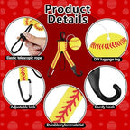 Yellow Softball Dugout Organizer Bat Rack Bag Fence Hook Helmet Holder Glove Clip Backpack Water Bottle Hanger with DIY Name Luggage Tags Softball Team Gift for Girl Gear Travel Accessory - Image 4