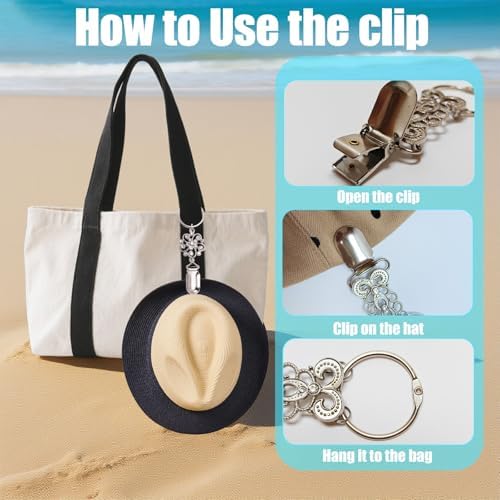 Hat Clips for Travel on Bag, Portable Hat Holder Travel Essentials Cruise Essentials, Beach Vacation Accessory - Image 3