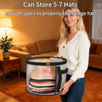 4-Piece Hat Storage Box, a Large-Capacity, Foldable, Transparent and Multi-Functional Organizer With Handle, Suitable for Storing Cowboy Hats, Top Woolen Hats Baseball Caps - Image 6