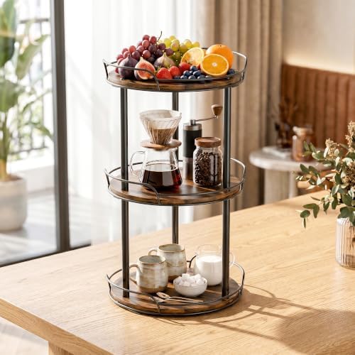 3-Tier Lazy Susan Spice Rack, 10'' Rotating Turntable for Cabinet - Image 6