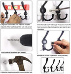 WEBI Coat Rack Wall Mounted,5 Coat Hooks for Hanging Coats,Heavy Duty Metal Double Hook Rack Hook Rail Coat Hanger Wall Mount for Clothes Entryway Jacket,Black,2 Packs - Image 4