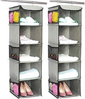 BrilliantJo 5 Shelves Hanging Closet Organizer, 2 Pack Hanging Storage with 6 Side Pockets for Clothes Bags, 43"x12"x12"(Gray) by BrilliantJo