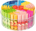 Divided Drink Packet Organizer, Largr Rotating Clear Lazy Susan Turntable by SlowSLog