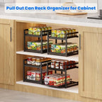 Pull Out Canned Food Organizer Rack, 2-Tier Metal Canned Goods Storage Holder, Can Storage Organizer for Kitchen Cabinets Pantry Shelves, Storage for Canned Goods & Soda Cans, Holds Up to 12Cans - Image 5