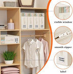 WOWBOX Sheet Organizers and Storage,Closet Bed Sheet Organizer Under Bed Storage and Organization with Label Cards & Clear Window for Bedding Sheets,Duvet Covers,Blankets (3 Pack，Beige) - Image 2