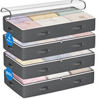 Budding Joy Under Bed Storage Containers, Storage Bins with Clear Lids | Underbed Storage Bags for Blankets, Towels, Comforter, Sweaters, Linen Sheets, Wrapping Paper by BuddingJoy-BuildaJoyfulLifeforYou