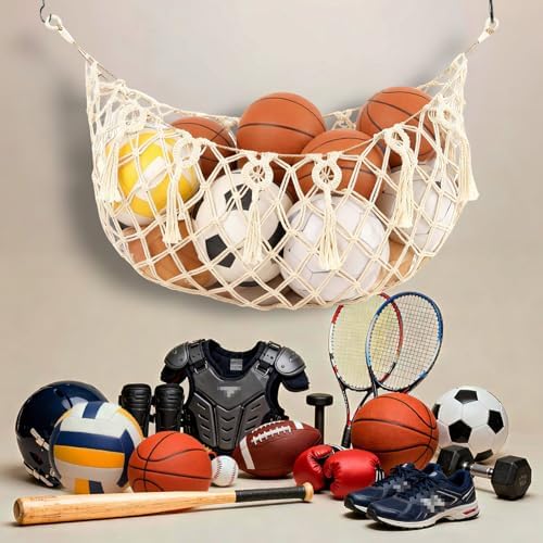 Sports Ball Storage Net，Sport Equipment Storage Hanging Hammock，Organizer Net for Basketball,Volleyball,Football by Unknown