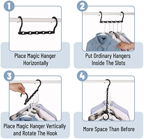 Mr. Pen- Space Saving Hangers, 8 pcs, 360° Rotating Hooks | Magic Cascading Hanger Organizer with 5 Enclosed Slots, Closet Organizers and Storage for Clothes - Image 5