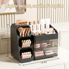 Large Capacity Makeup Organizer Countertop with Makeup Brush Holder for Vanity, Thickened Material, Bathroom Countertop Organizer Skin Care Perfumes Storage, Teen Girl Gifts for 12-23 Year（black） - Image 5