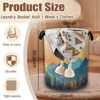 Mountains Sun Nature Scenery Laundry Baskets,Laundry Hamper,Storage Basket with Handles for Bathroom Bedroom College Dormitory Living Room Nursery Organizer 16"x20.8" - Image 2