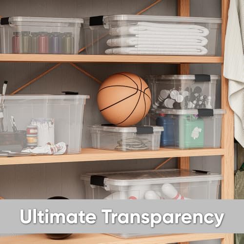 Superio Storage Bins with Lids, Clear Plastic Containers for Organizing, Stackable Totes, BPA Free, Odor Free, Organizer Boxes for Home, and Dorm (5 Pack, 36 Qt) - Image 6