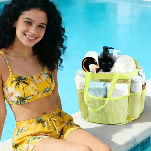 Mesh Shower Caddy Portable - 9 Pockets, Shower Bag for Dorm Room Camping - Image 5