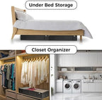 StorageExpert Under Bed Storage Containers, Closet Organizer, Grey, 2 Pack | Under Bed Storage, Foldable Fabric, Large Capacity, Dustproof, Clothes Storage, Blanket Storage, Toy Organizer, Space Saving - Image 3