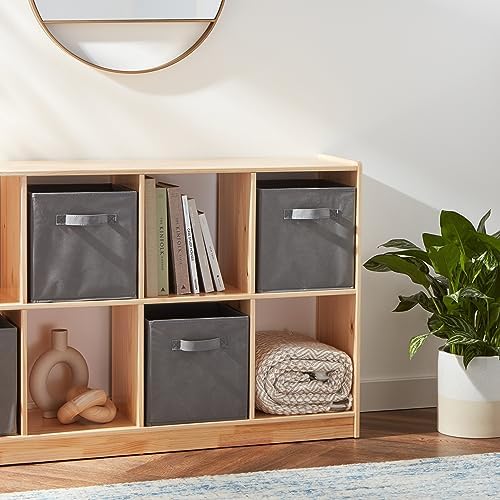 Amazon Basics Collapsible Fabric Storage Cube Bins Organizer with Handles for Organizing, Sturdy, Gray, 13 x 13 x 13 inch, 6-Pack - Image 6
