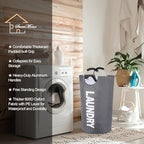 2-Pack Large Laundry Basket, Laundry Hamper Bag with Handles, 95L Dark Grey - Image 3