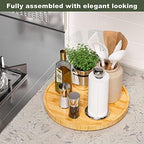 Lazy Susan Organizer, 13.2 Inch Non-Skid Bamboo Turntable - Image 2