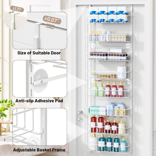 ElegantArray 8-Tier Pantry Door Organizer, White - Image 5