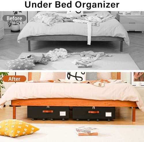 Freebat Under Bed Storage with Wheels 2 Pack, Underbed Container - Image 6