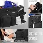 SCAVATA Wearable Cleaning Caddy Bag, Supplies Organizer with Handle & Shoulder Straps for Housekeepers, Under Sink & Car Cleaning Tool Organizer with 4 Foldable Dividers (Black) - Image 3