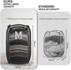 Collapsible Pop Up Laundry Hamper, Extra Large with Removable Initial Letter M, Mesh Foldable Laundry Basket, 28" x 16" x 16" (Black) - Image 6
