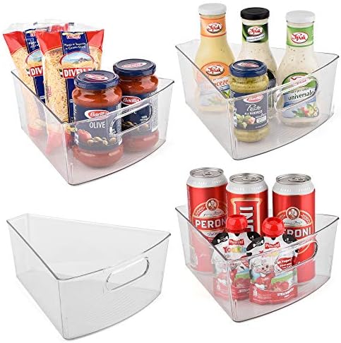 Sorbus Clear Storage Bins for Corner Cabinets, Kitchen & Pantry (4 Pack) by Sorbus