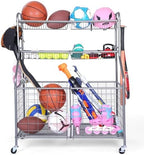 Kinghouse Garage Ball Organizer, Includes Storage Bin, Bat Holder, Hooks by Kinghouse