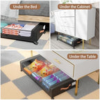 Under Bed Storage with Wheels, UnderBed Storage Containers with Clear Lid and Handles, XXL 60L Under the Bed Storage Bins Drawers for Clothes,Blankets,Shoes,Books (BLACK, 2 PACK) - Image 6