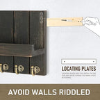 Rebee Vision Key Holder Wall Mount with Shelf for Office, Distressed Black - Image 5