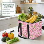 Trunk Organizer Collapsible Car Organizer with Handle Car Storage Box Bin for Groceries SUV Utility Tote Bag Portable Vehicle Container Pink Cherry Blossom Branch - Image 5