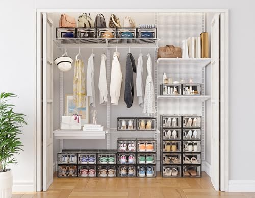 HOMIDEC Clear Shoe Storage Boxes, Stackable Shoe Organizer for Closet - Image 2