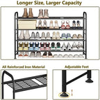 LINZINAR 4 Tier Long Shoe Rack for Closet Metal Shoe Organizer for Entryway - Image 6