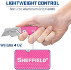 Sheffield 12346 Lock Back Utility Knife 4 Pack with 10 Utility Knife Blades - Image 4