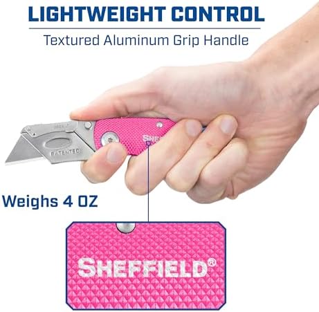 Sheffield 12346 Lock Back Utility Knife 4 Pack with 10 Utility Knife Blades - Image 4