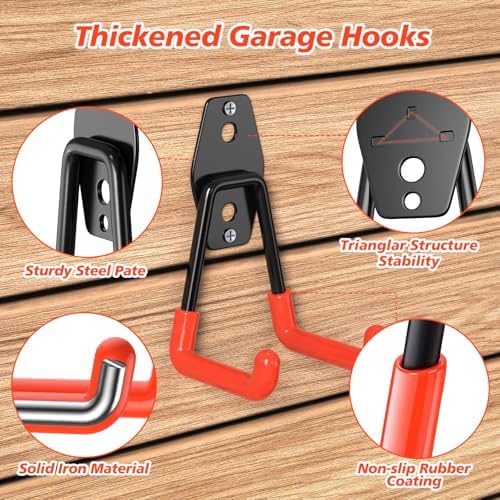MKRUI 40-Pack Garage Hooks for Storage & Hanging Items, Save Space - Image 3