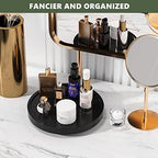 Turntable Vanity Tray, 9 Inch Bamboo Kitchen Sink Countertop Organizer - Image 3