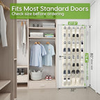 Over the Door Shoe Organizer with 40 Large Breathable Mesh Pockets, Space Saving Shoe Holder, Hanging Shoe Rack for Entryway Bedroom Closet Storage (Beige, 40 Pockets) - Image 4