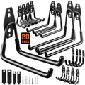 LANDNEOO Garage Hooks, 20-Pack Steel Garage Accessories for Organization and Storage, Heavy Wall Mount Duty Hooks with Anti-Slip Coating for Hanging Ladder, Bike, Power Tools and More Tools, Black by MakeLifeBetterEasier