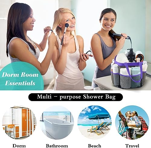 Mesh Shower Caddy Portable - 9 Pockets, Shower Bag for Dorm Room Camping - Image 5