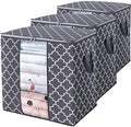 Storage Bags 3 Pack 100L Clothes Organization and Storage Containers | Large Blanket for Comforters,Bedding, Foldable Organizer with Reinforced Handle, Clear Window, Sturdy Zippers, Greyy by WiseLife