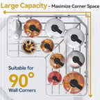 YASONIC Corner Shower Caddy Adhesive, 100% Rustproof Shower Organizer with Soap and Troothbrush Holder, No Drill Shower Shelf for Inside Shower, Wall-Mounted Shower Storage for Homes (5 Pack, Silver) - Image 3